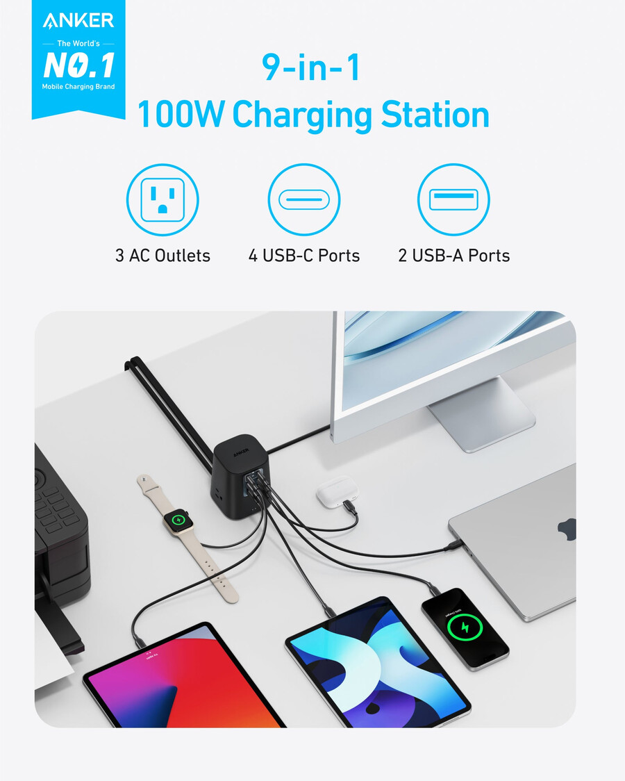 nabíjecí stanice anker 9 v 1 100 w