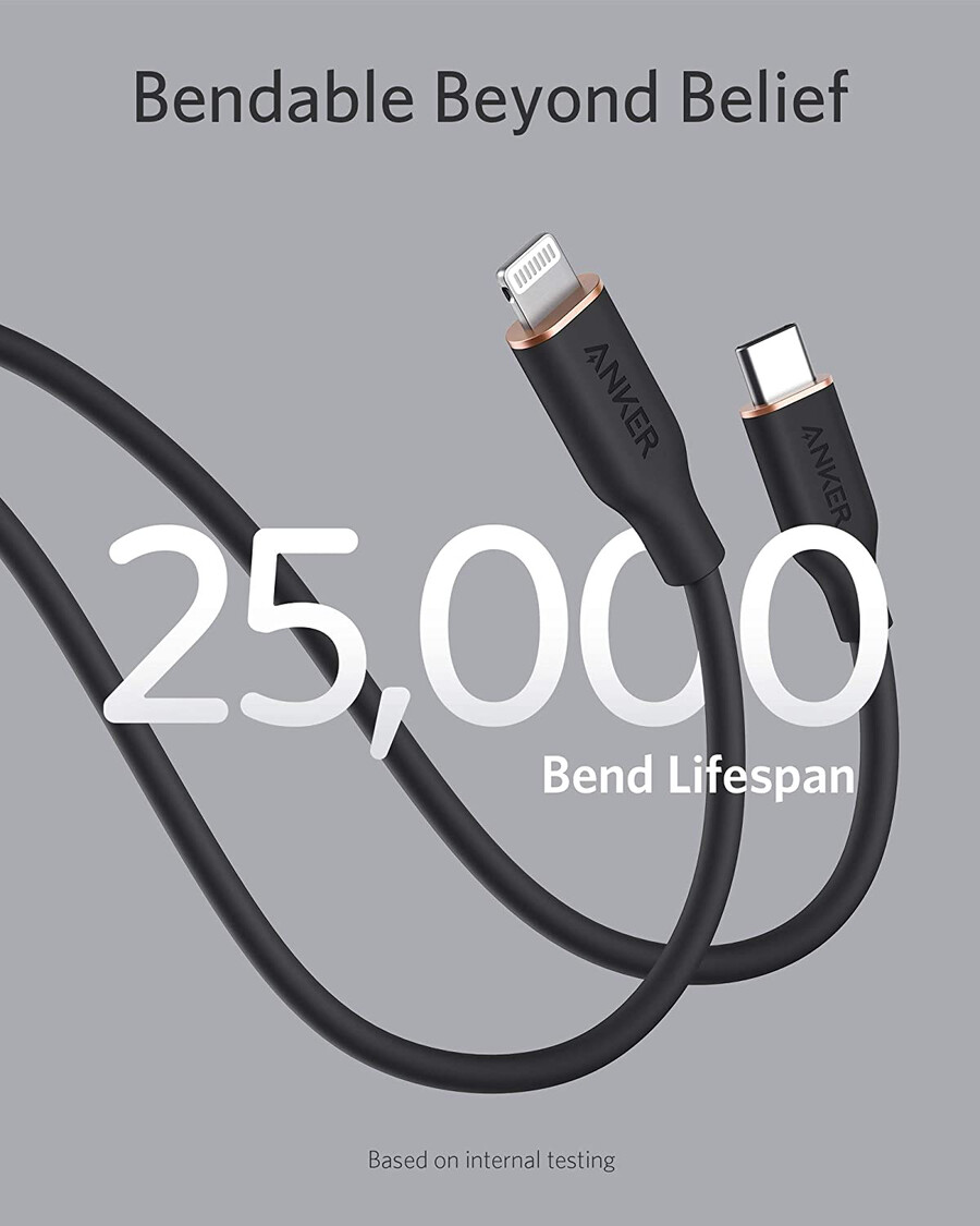 kabel anker 641 usb-c na lightning flow silikonový 90 cm