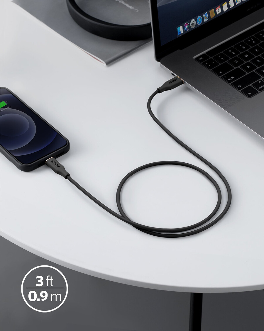 kabel anker 641 usb-c na lightning flow silikonový 90 cm