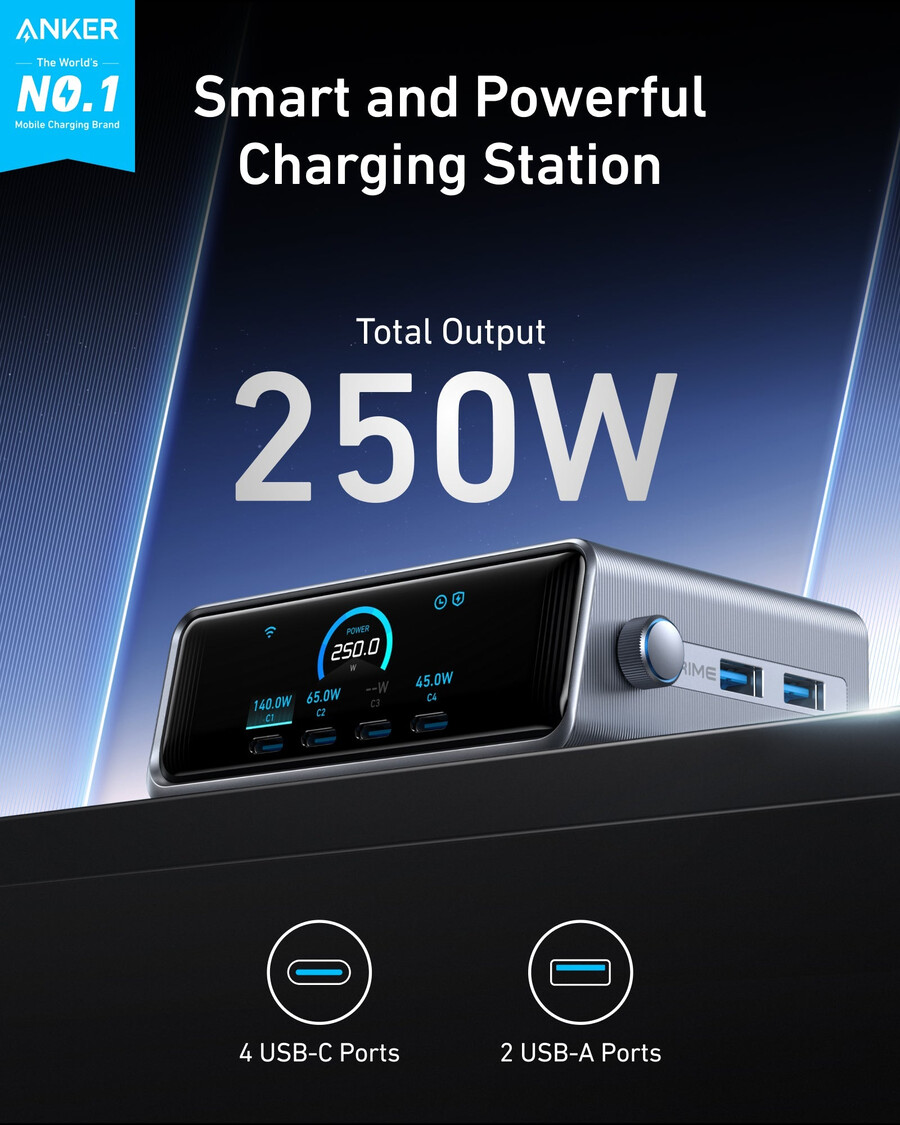 nabíječka anker prime 250 w 6 portů ganprim