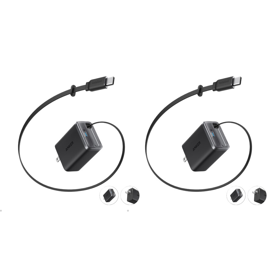 nabíječka anker nano 35w vestavěný zatahovací kabel usb-c – 2 ks