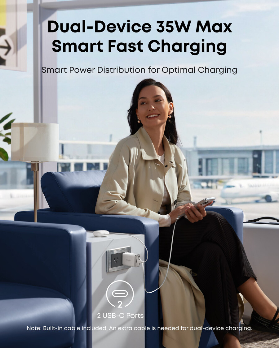 nabíječka anker nano 35w vestavěný zatahovací kabel usb-c