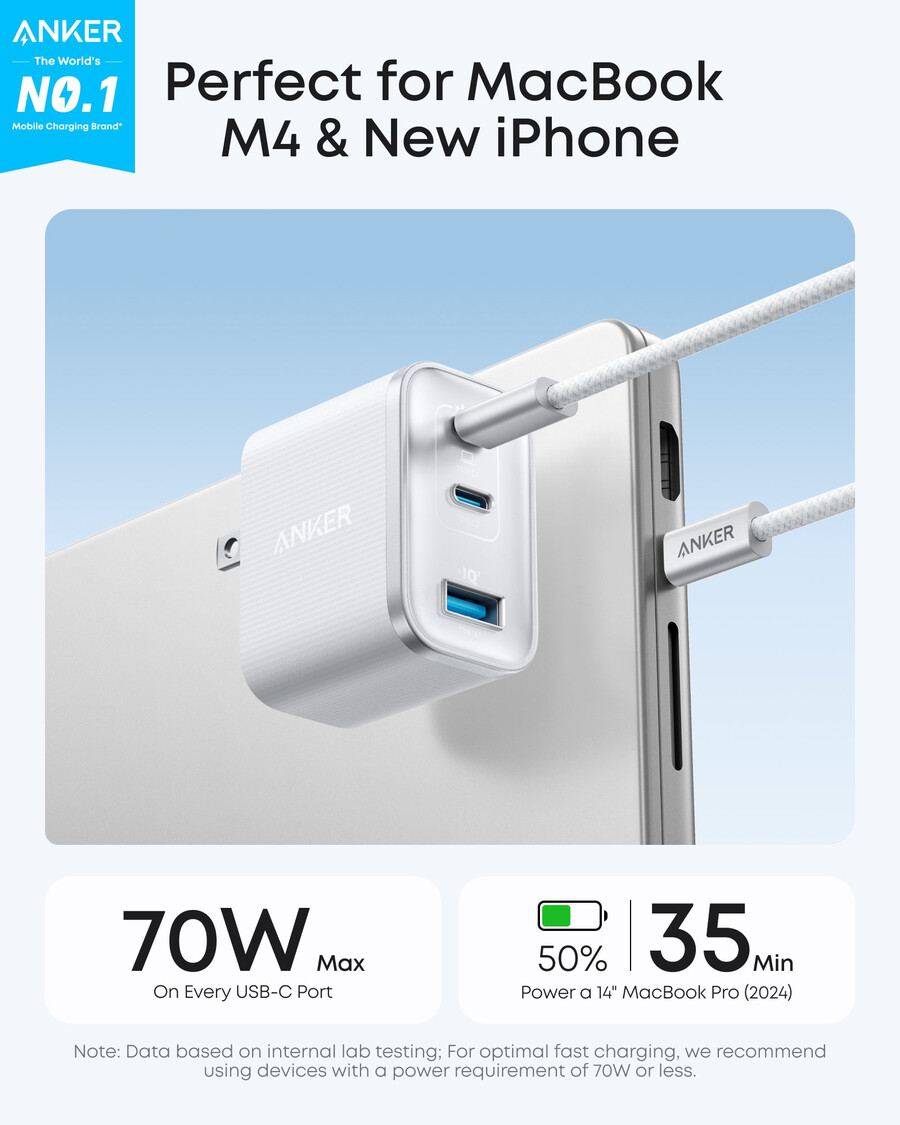 nabíječka anker nano 70 w 3 porty