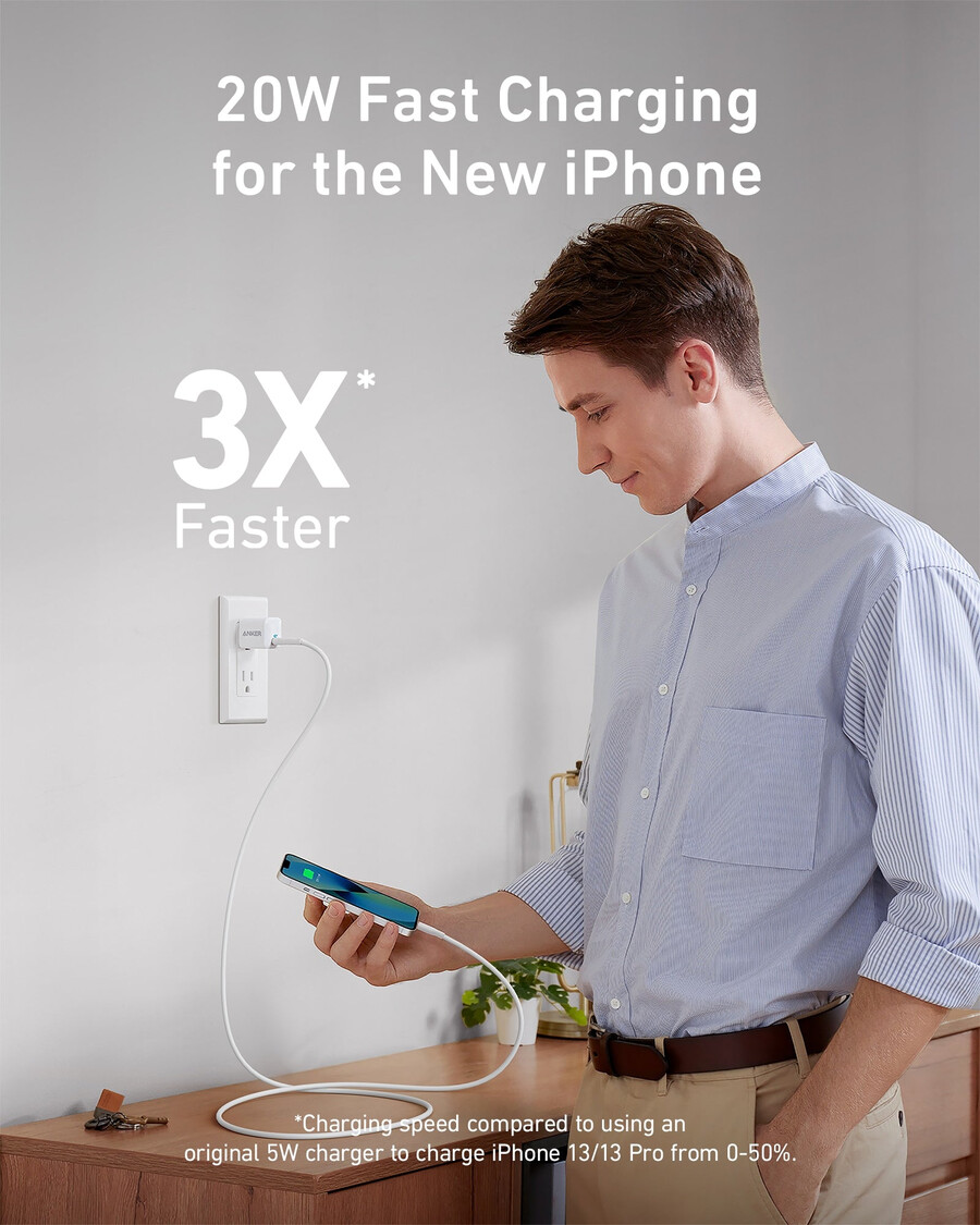 nabíječka anker 511 nano s kabelem usb-c na lightning
