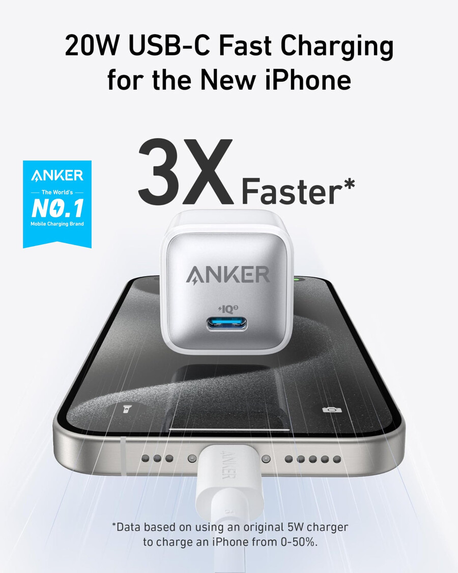 nabíječka anker 511 nano pro s 18 m dlouhým kabelem usb-c balení 2 ks