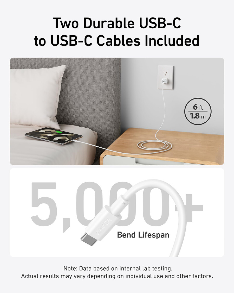 nabíječka anker 511 nano pro s 18 m dlouhým kabelem usb-c balení 2 ks