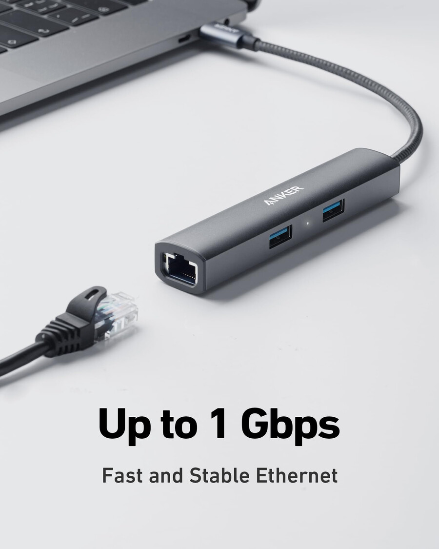 anker 533 usb-c hub 5 v 1 tenký
