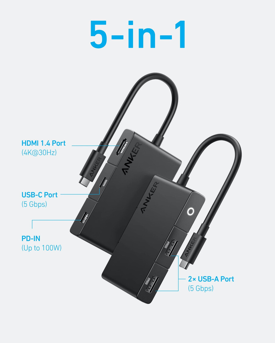 anker 322 usb-c hub 5 v 1