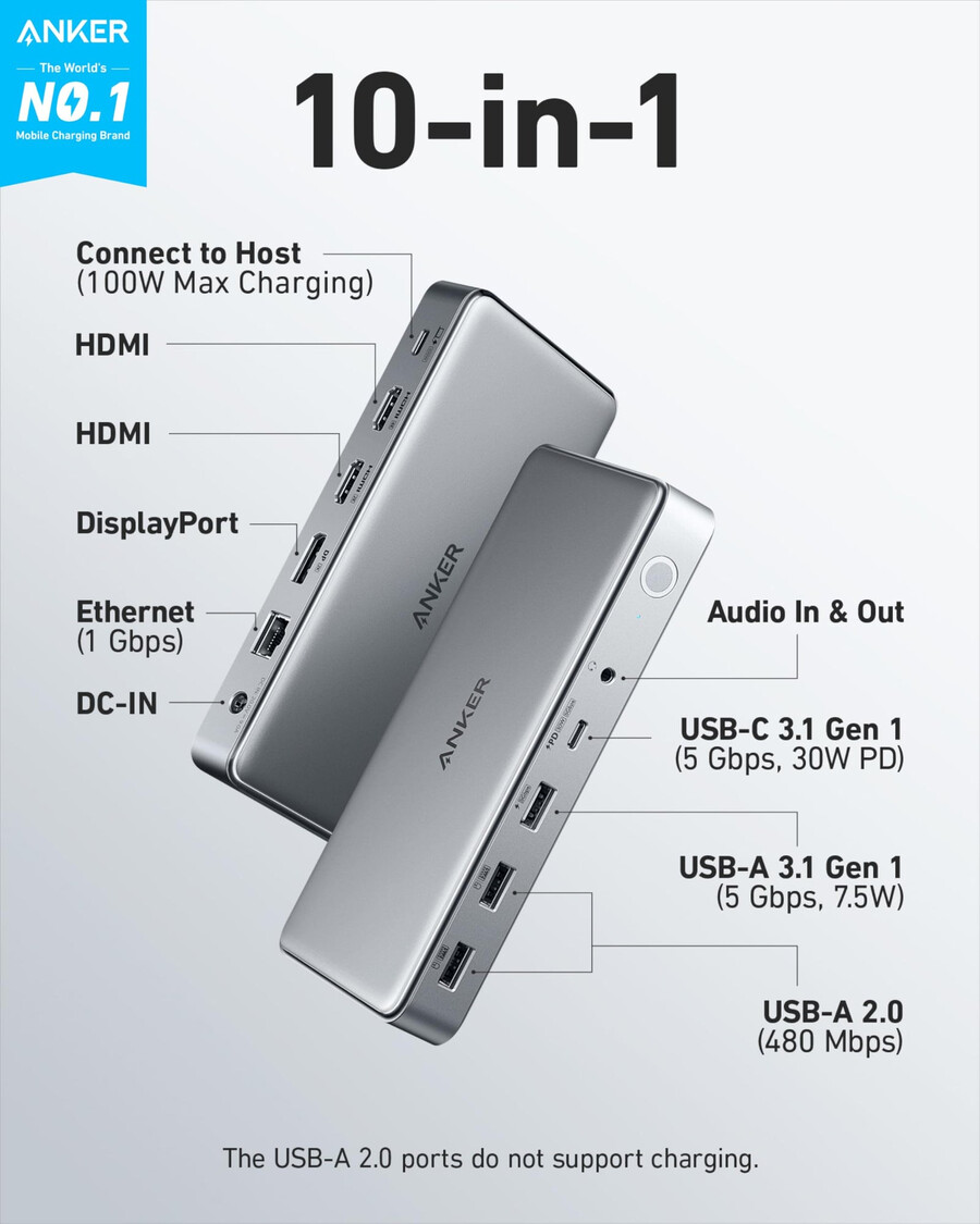 dokovací stanice anker 563 usb-c 10 v 1