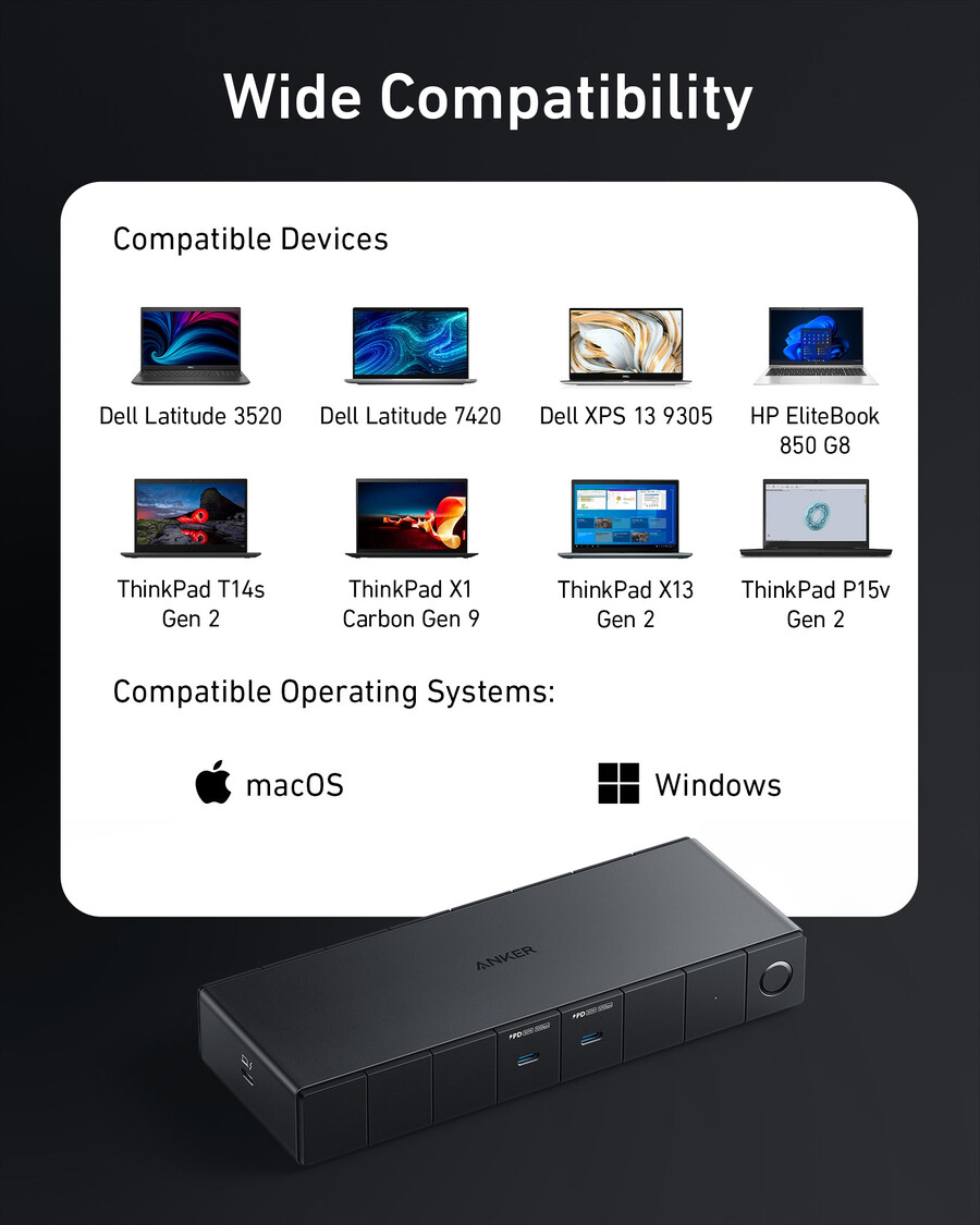 dokovací stanice anker 778 thunderbolt 12 v 1 thunderbolt 4