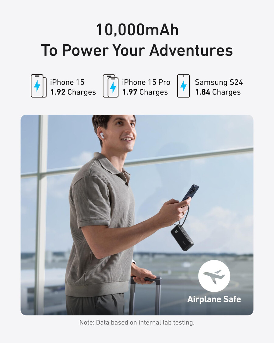 powerbanka anker 10k fusion vestavěný kabel