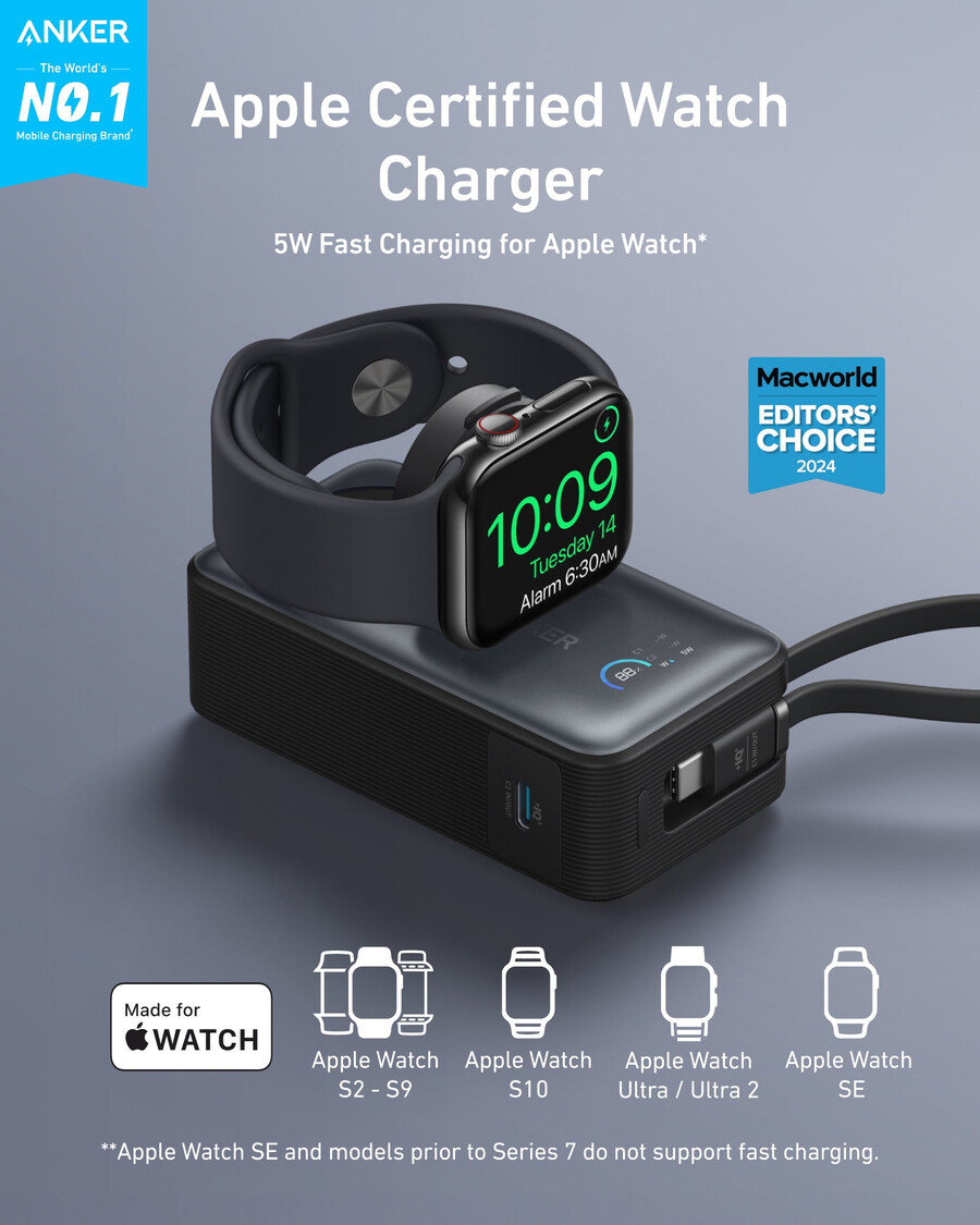 powerbanka anker maggo 10k 35w pro apple watch