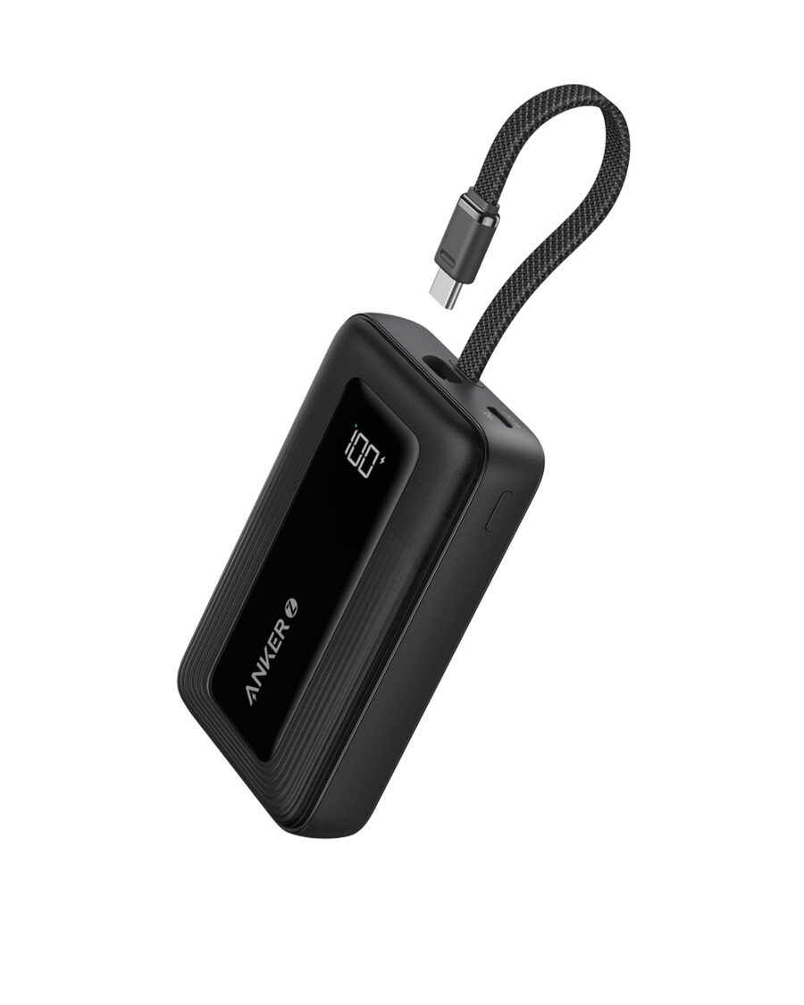 powerbanka anker zolo 10k 30w s vestavěným kabelem usb-c o délce 54 palce 137 cm.