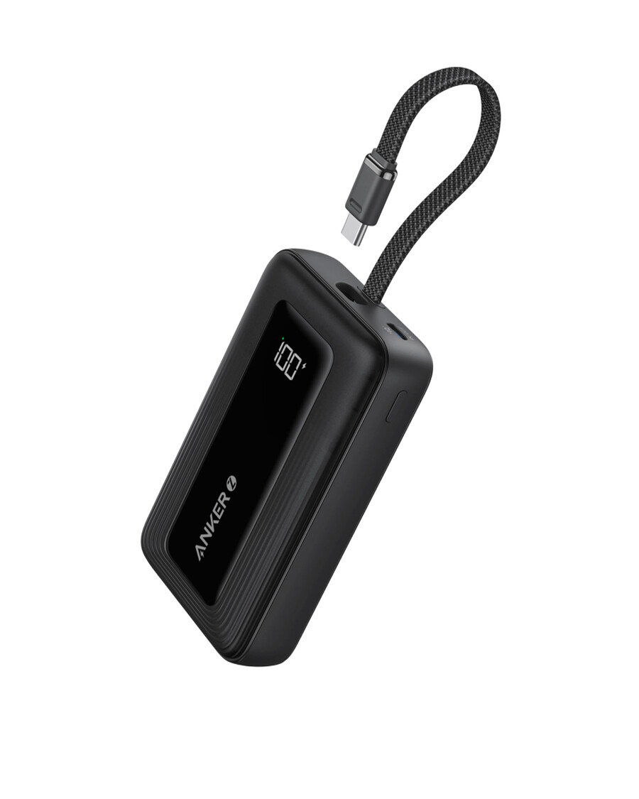powerbanka anker zolo 10k 30w s vestavěným kabelem usb-c o délce 54 palce 137 cm.