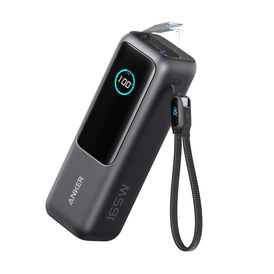 powerbanka anker pro notebooky 25k 165w vestavěné a zatahovací kabely