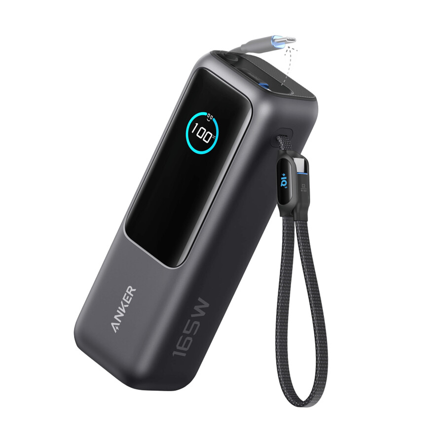 powerbanka anker pro notebooky 25k 165w vestavěné a zatahovací kabely