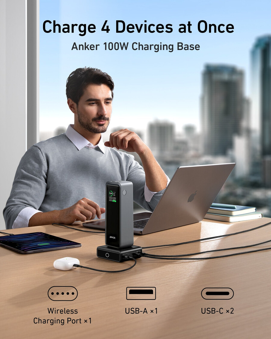 powerbanka anker prime 27 650 mah 250 w a nabíjecí základna 100 w
