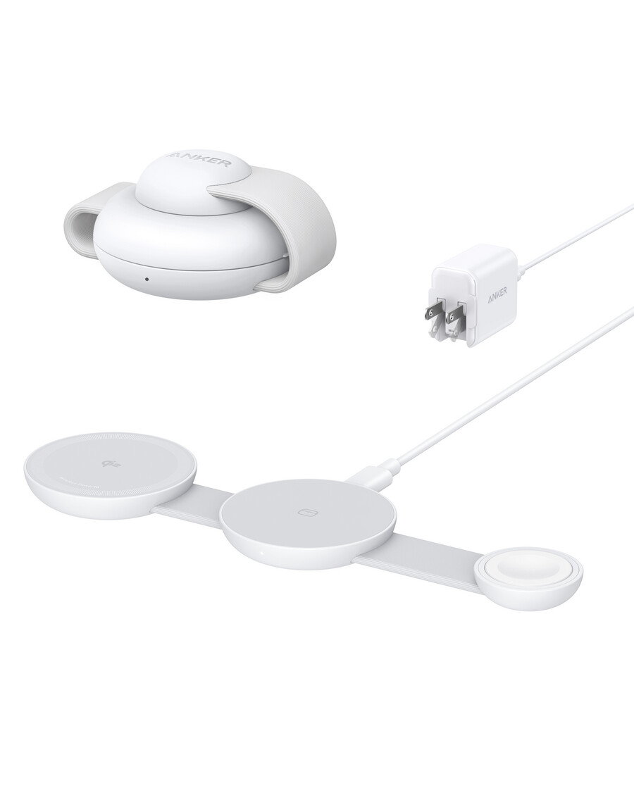 bezdrátová nabíjecí stanice anker maggo 3 v 1 skládací podložka a cestovní adaptér anker nano 5 v 1 20 w balení po 1 ks