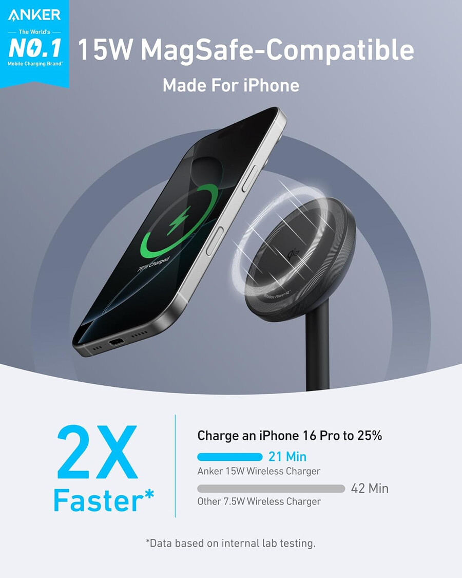 nabíječka anker maggo pro iphone 17 kompatibilní s magsafe qi2 15w s adaptérem